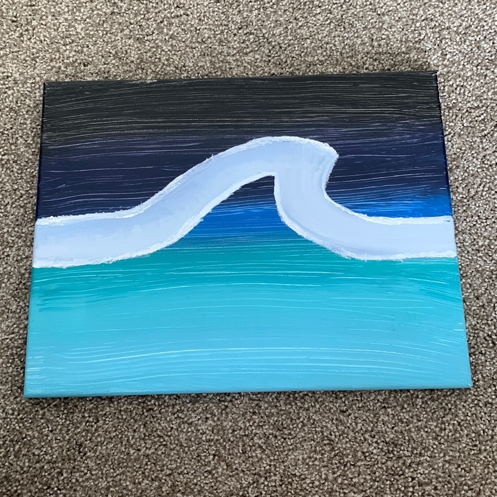 Beach wave canvas painting